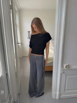 Design By Si Ronya bukser med bælte - Grå Outlet