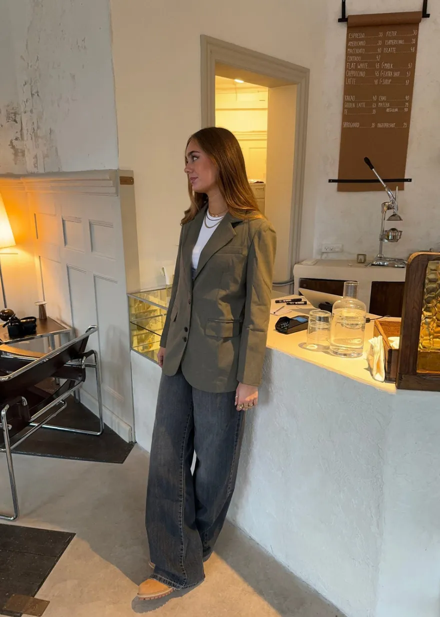 Design By Si Rosalie blazer - Grøn/grå Clearance