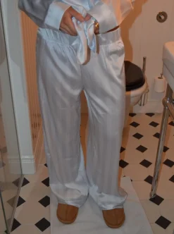 Design By Si Sabine satin pyjamasbukser - Lyseblå Best
