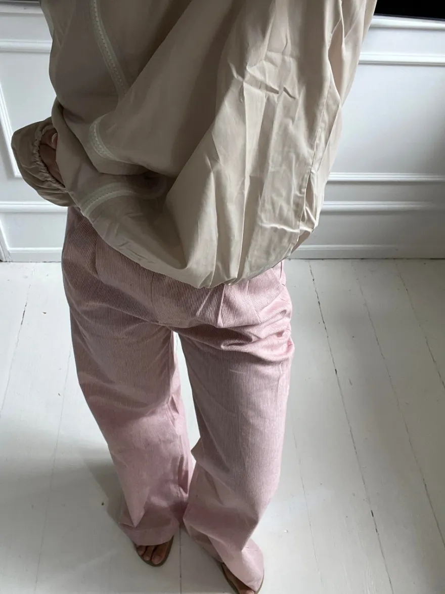 Design By Si Sadie stribede bukser - Rød/hvid Sale