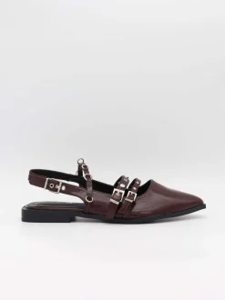 Design By Si Saga slingback sandaler med spændedetaljer - Mørkerød Best