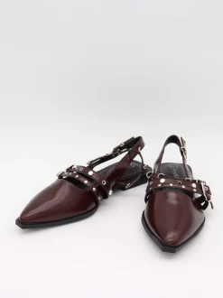 Design By Si Saga slingback sandaler med spændedetaljer - Mørkerød Best