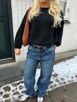 Design By Si Sage baggy jeans - Mørkeblå denim Outlet