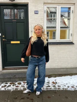 Design By Si Sage baggy jeans - Mørkeblå denim Outlet