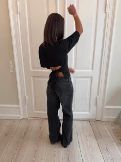 Design By Si Sage baggy jeans - Mørke grå denim Outlet