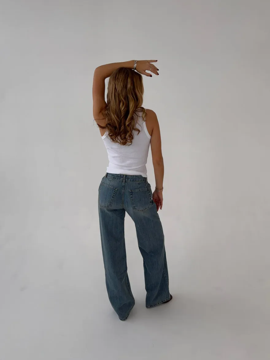 Design By Si Samara jeans - Blå denim Clearance