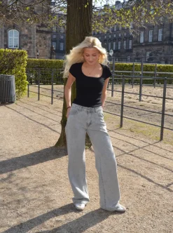 Design By Si Samara jeans - Lys grå Outlet