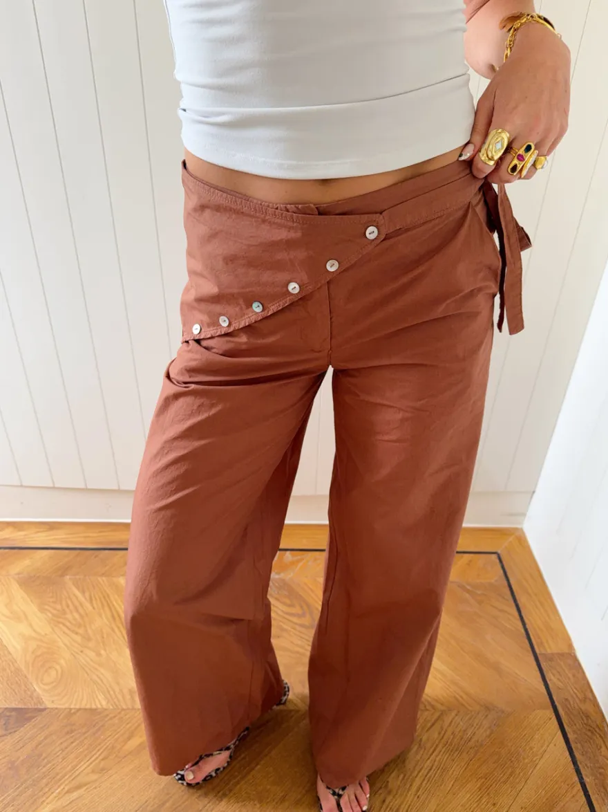 Design By Si Scandivv bukser med detaljer - Rust