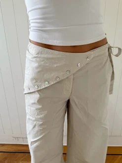 Design By Si Scandivv bukser med detaljer - Beige Outlet