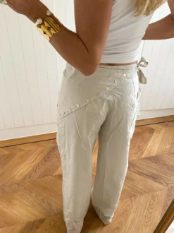 Design By Si Scandivv bukser med detaljer - Beige Outlet