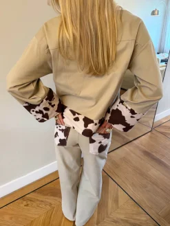 Design By Si Scandivv jeans med koprint - Beige Hot