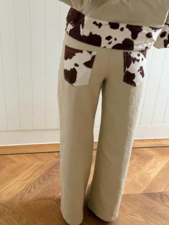 Design By Si Scandivv jeans med koprint - Beige Hot