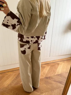 Design By Si Scandivv jeans med koprint - Beige Hot