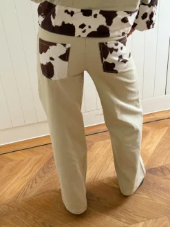 Design By Si Scandivv jeans med koprint - Beige Hot