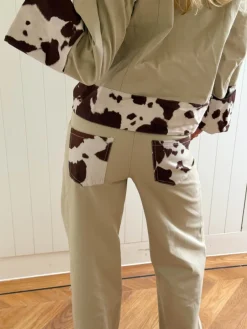 Design By Si Scandivv jeans med koprint - Beige Hot