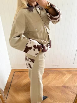 Design By Si Scandivv jeans med koprint - Beige Hot