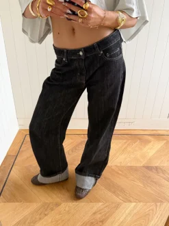 Design By Si Scandivv jeans med opsmøg - Grå Online