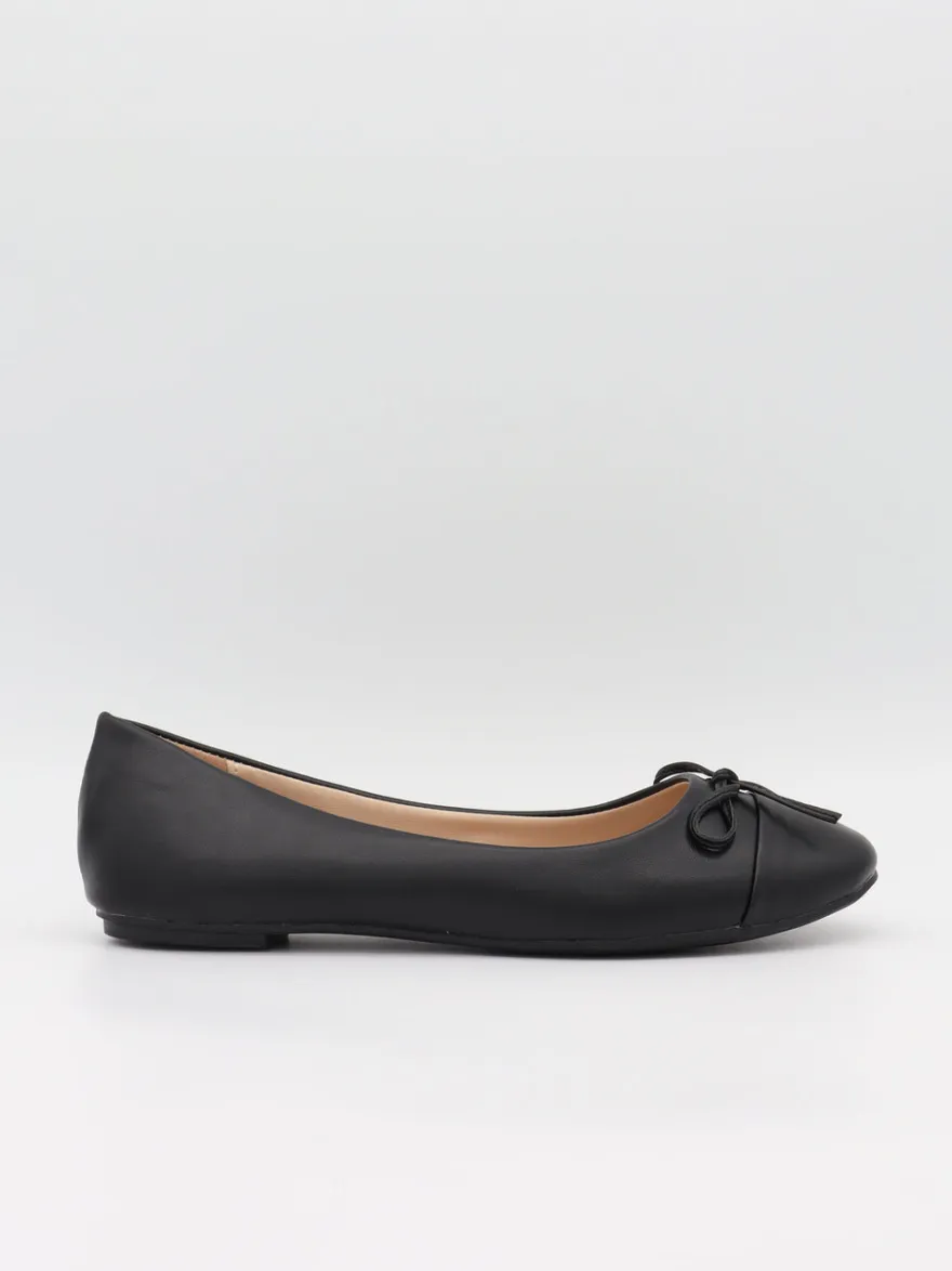 Design By Si Segovia ballerina sko med sløjfe - Sort Clearance