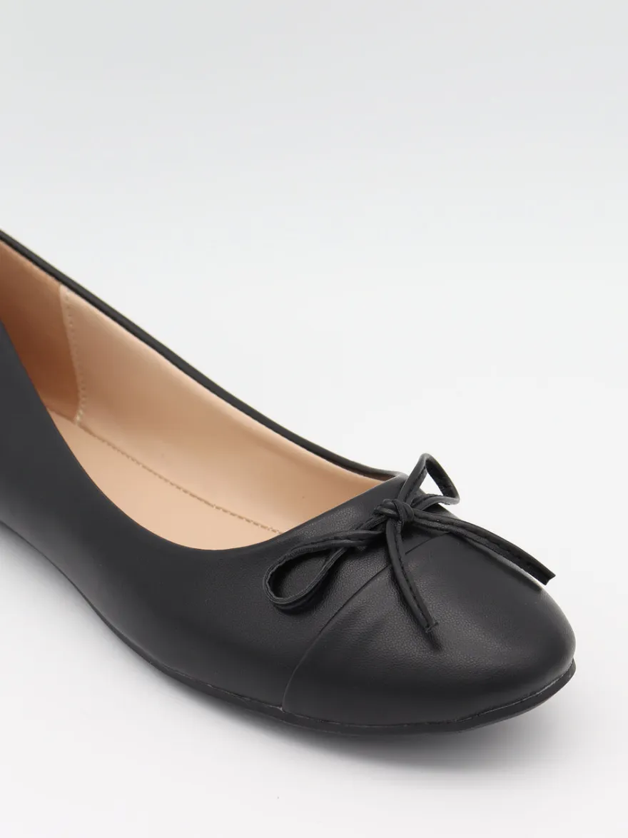 Design By Si Segovia ballerina sko med sløjfe - Sort Clearance