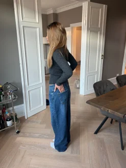 Design By Si Sessa lavtaljede jeans - Blå denim Hot