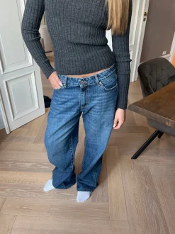 Design By Si Sessa lavtaljede jeans - Blå denim Hot