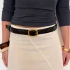 Design By Si Shift bælte - Sort/guld Sale
