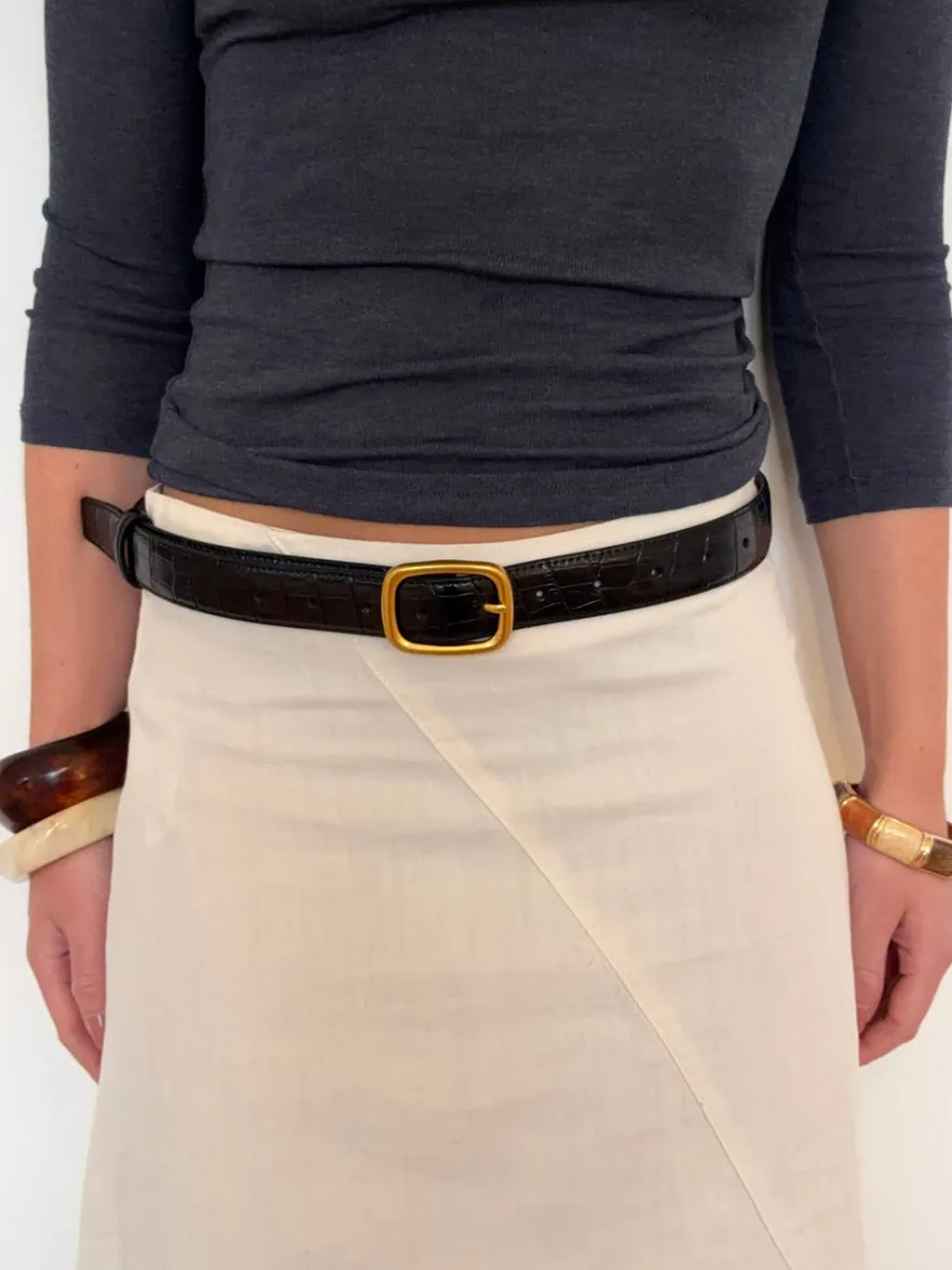 Design By Si Shift bælte - Sort/guld Sale