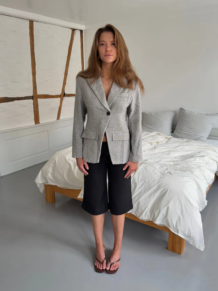Design By Si Sienna blazer i uld - Lysegrå Best