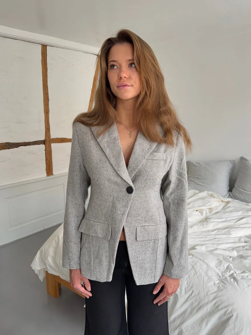 Design By Si Sienna blazer i uld - Lysegrå Best