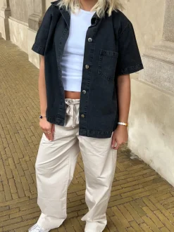 Design By Si Siff kortærmet skjorte i denim - Grå Online