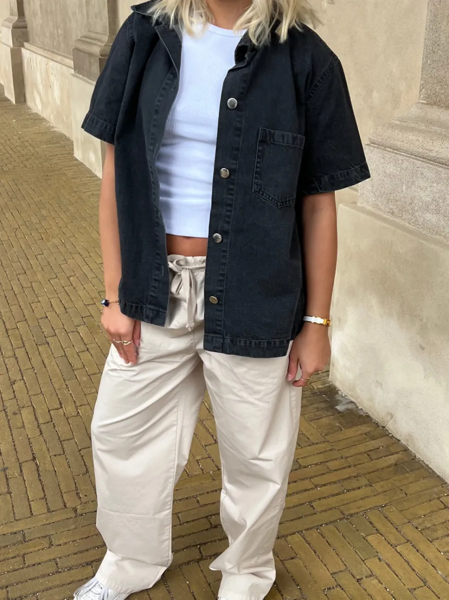 Design By Si Siff kortærmet skjorte i denim - Grå Online
