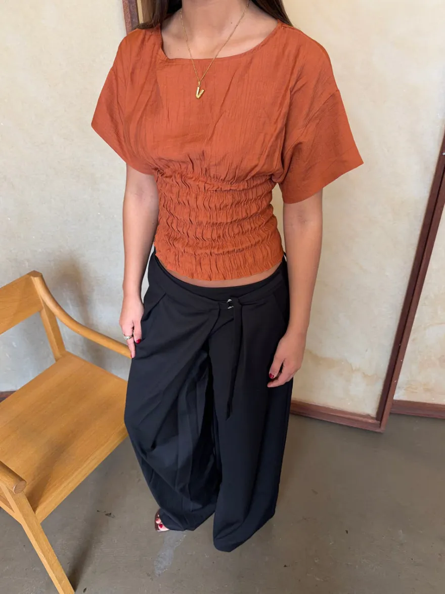 Design By Si Sina top med smock - Orange Discount