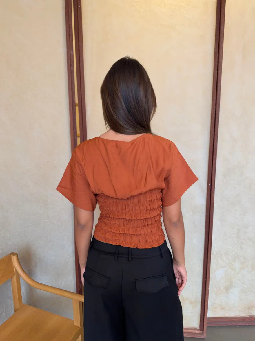 Design By Si Sina top med smock - Orange Discount