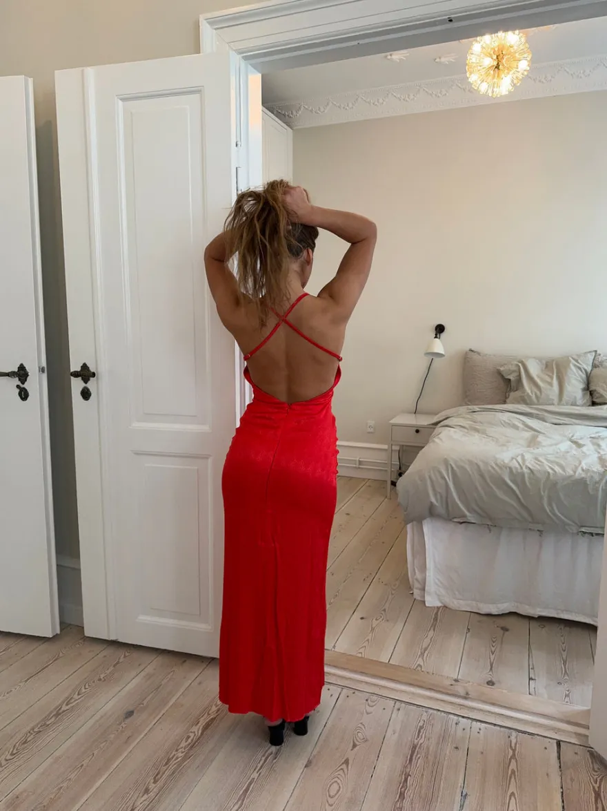 Design By Si Sirena maxikjole - Rød Outlet