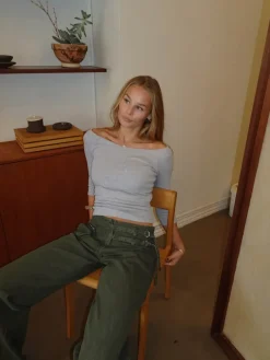 Design By Si Sisivilia bluse med trekvartærmer - Lysegrå Clearance