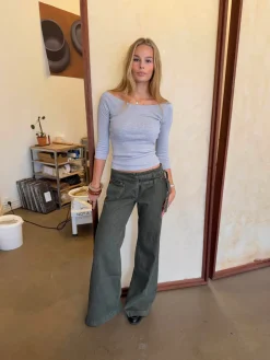 Design By Si Sisivilia bluse med trekvartærmer - Lysegrå Clearance