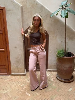 Design By Si Siv jeans - Lyserød Sale