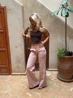 Design By Si Siv jeans - Lyserød Sale