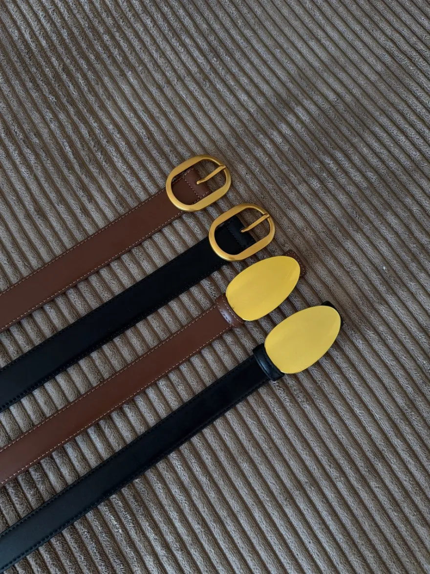 Design By Si Sleek bælte - Brun/guld Hot