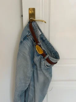 Design By Si Sleek bælte - Brun/guld Hot