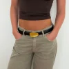 Design By Si Sleek bælte - Sort/guld New