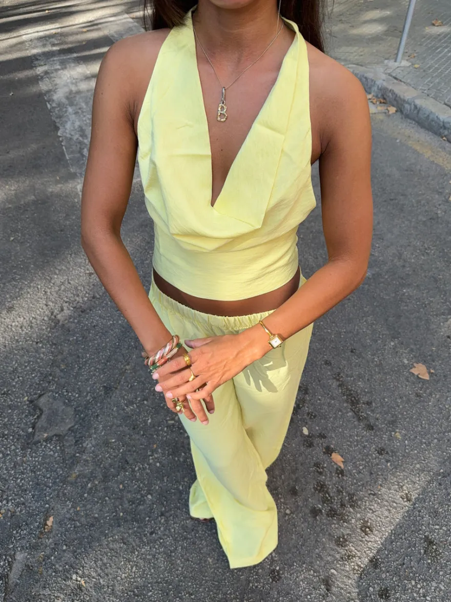 Design By Si Snuvia halterneck top - Gul Best