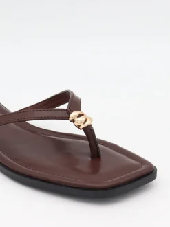Design By Si Sofija sandaler med gulddetalje - Brun/guld Outlet