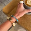 Design By Si Sola armbånd med striber - Blå nuancer Online