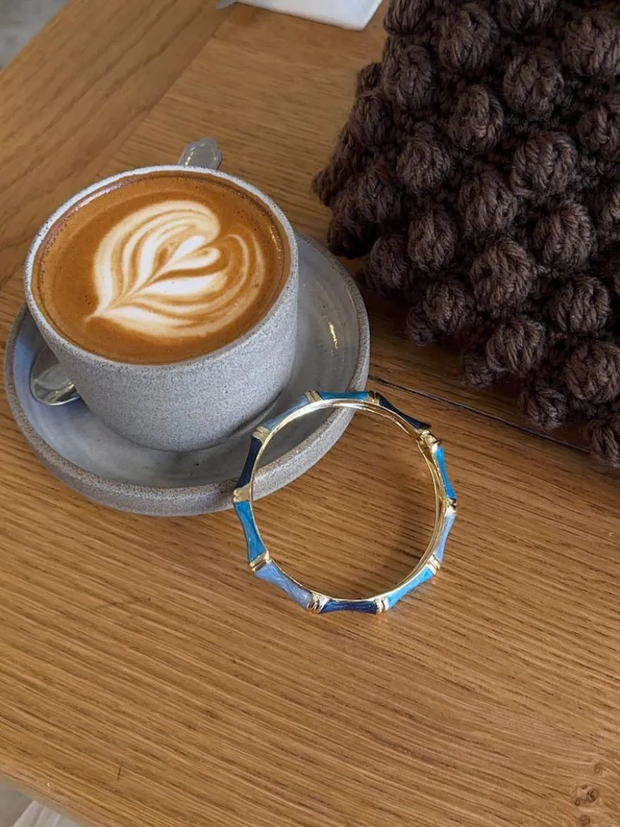 Design By Si Sola armbånd med striber - Blå nuancer Online