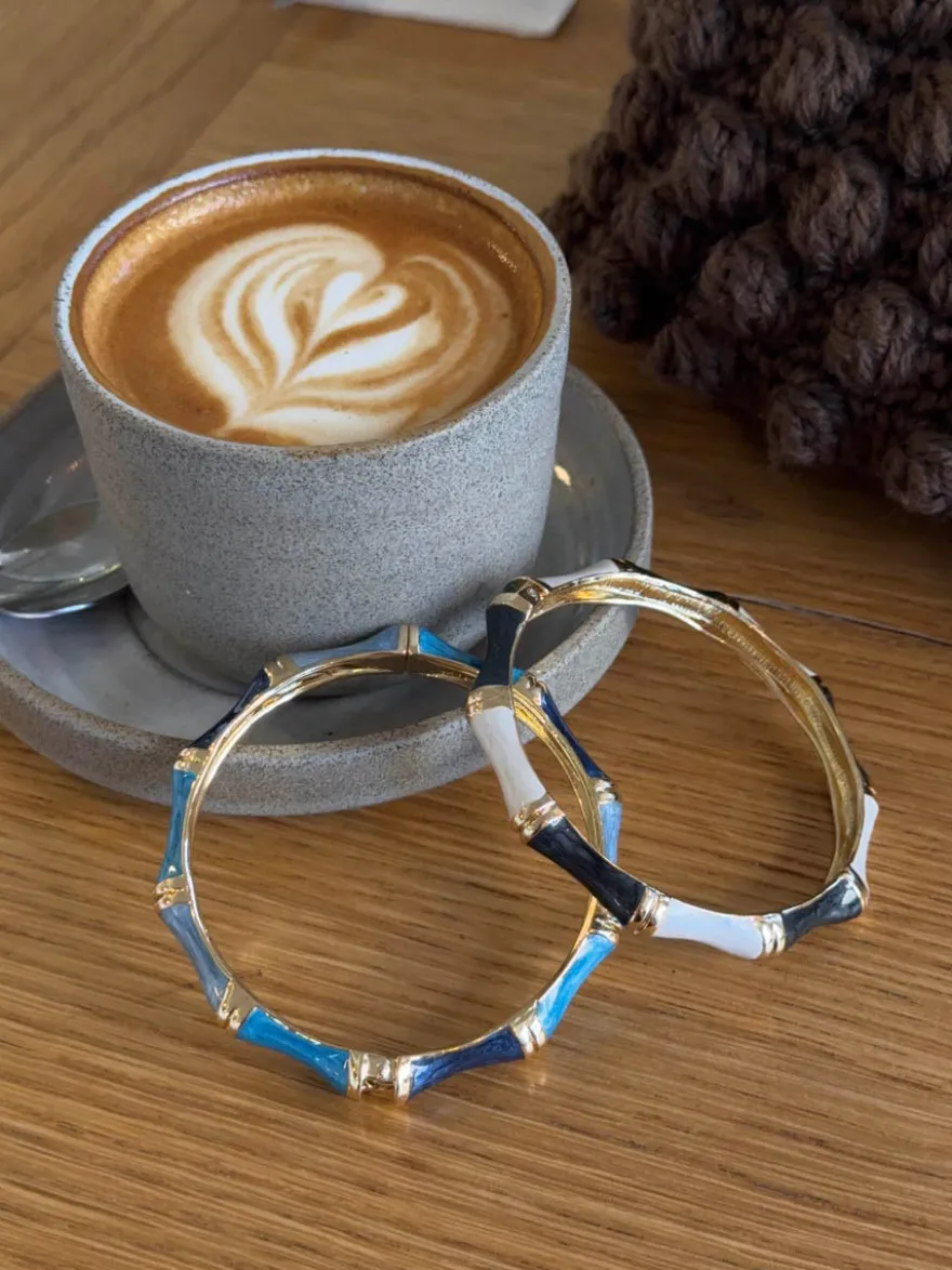 Design By Si Sola armbånd med striber - Blå nuancer Online