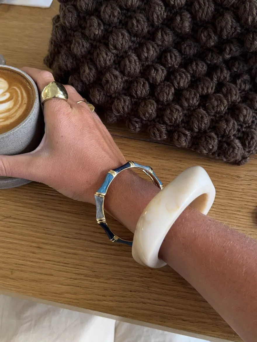 Design By Si Sola armbånd med striber - Blå nuancer Online
