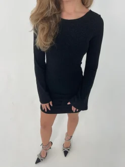 Design By Si Solange glitterkjole med åben ryg - Sort Online