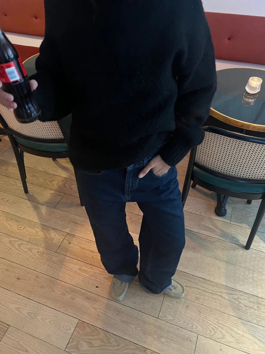 Design By Si Star jeans med rød stjerne - Mørk denim Sale