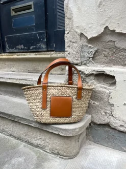 Design By Si Strandtaske i flet - Beige Sale